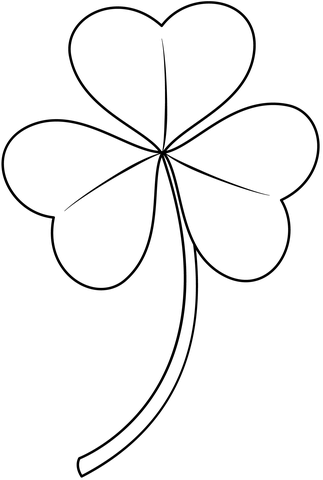 Three Leaf Shamrock Coloring Page